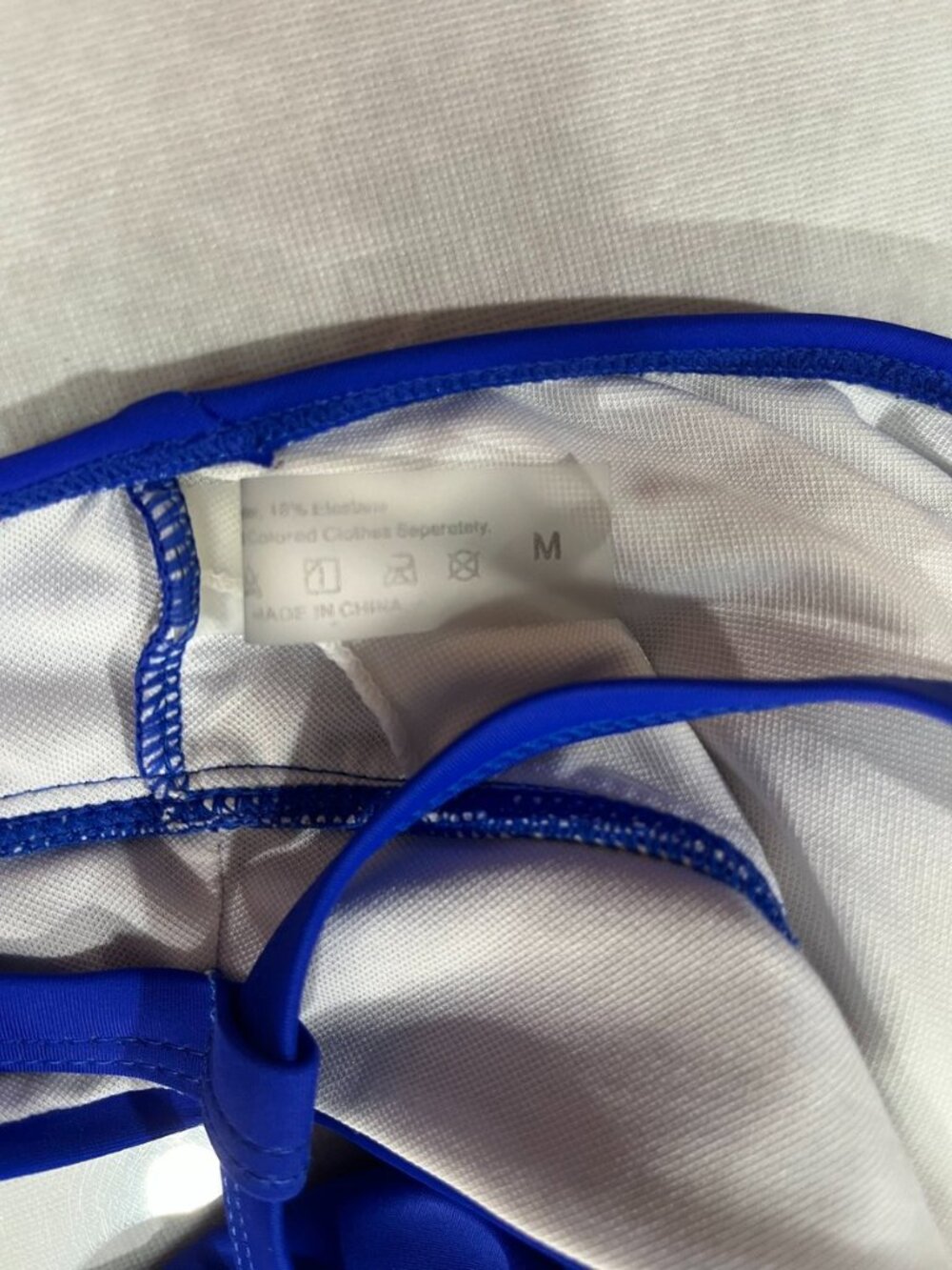 Blue Sport Bikini Top Racerback Strappy Back Medium - Picture 4 of 6